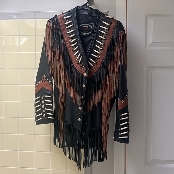 Perfect condition Zony Inc. Fringed Leather Jacket - Picture 3 of 6